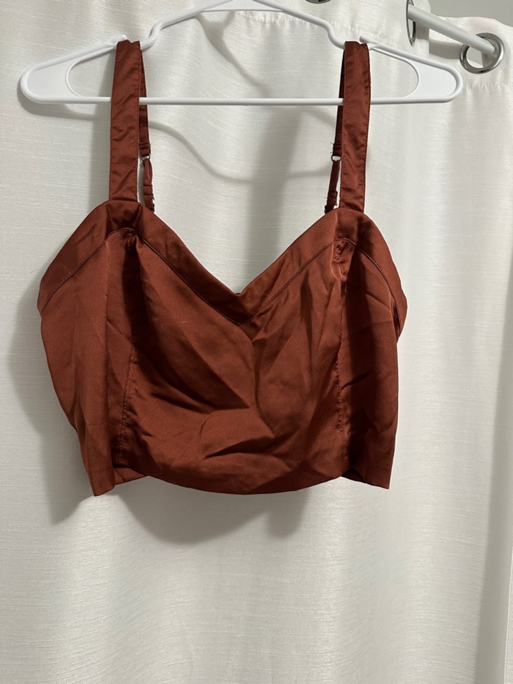 A&F Satin Crop Tank Top